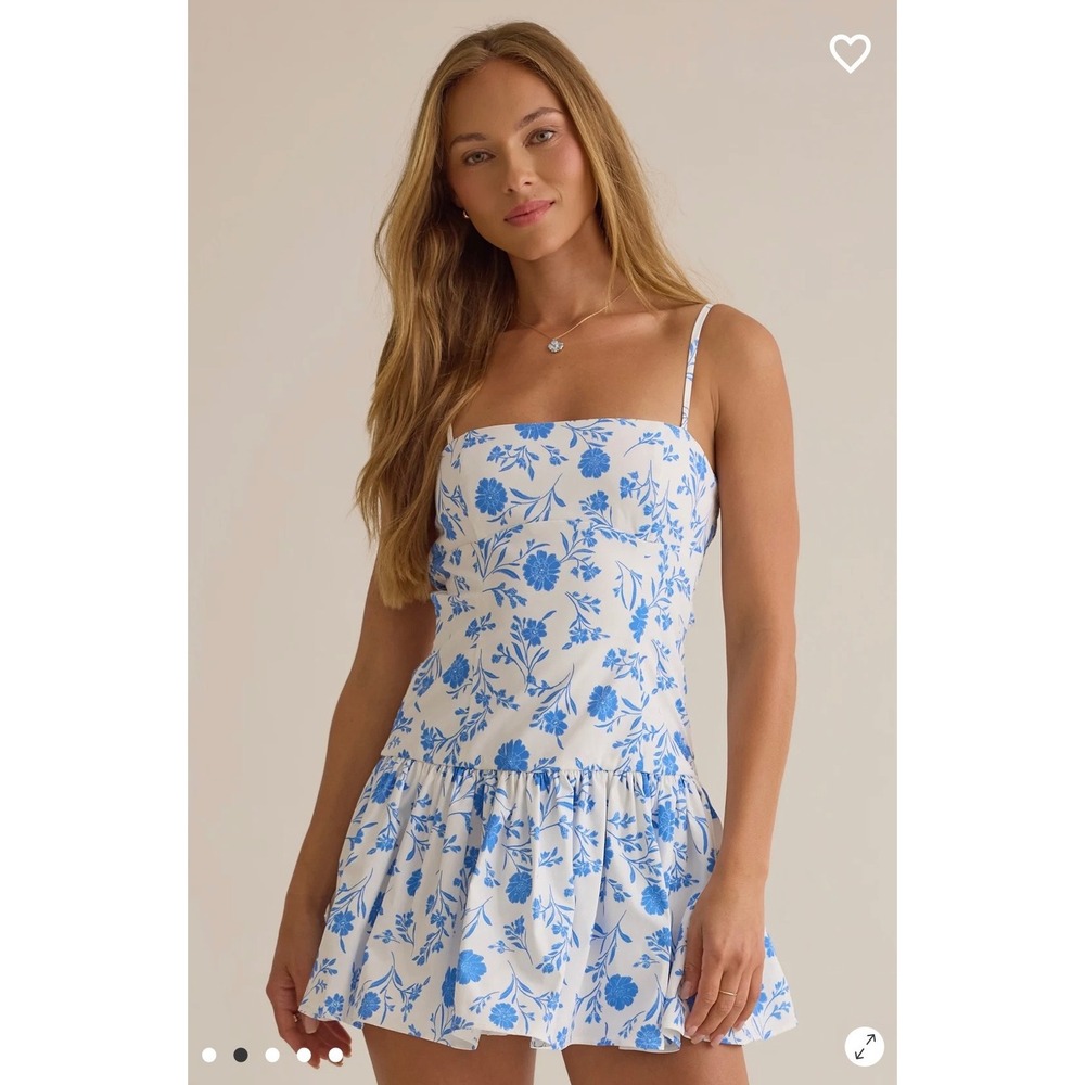 Altar'd State Floral Mini Dress Smocked Back Tiered Ruffle Size Medium